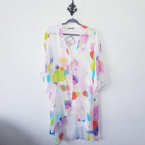 NWT Simply Art by Dolcezza Swimsuit Wrap Cardigan Size M Cover Up Art - Picture 2 of 4